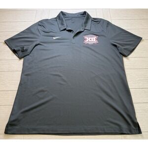 Nike Dri Fit BIG 12 Championship 2023 OU Norman OK Gray Polo Shirt Men's XL Poly